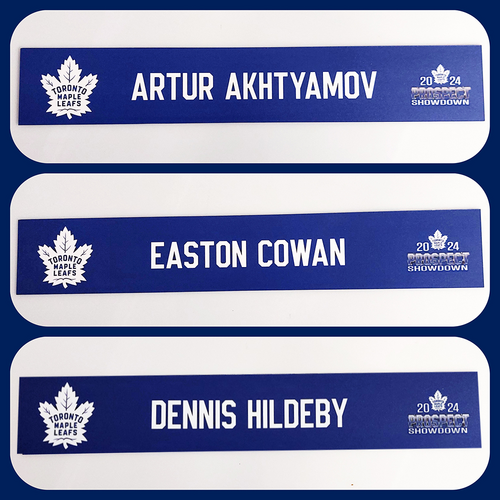 Toronto Maple Leafs Locker Room Nameplates (2024 Prospect Showdown)