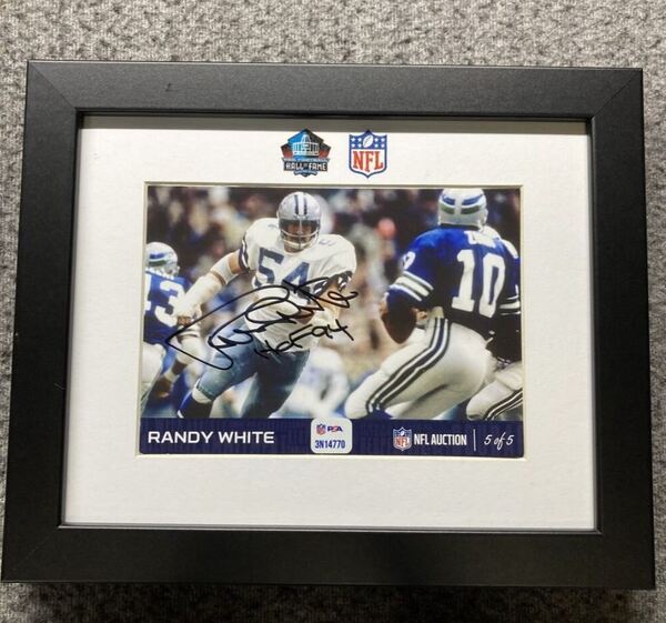 HOF - Cowboys Randy White NFL Auction Exclusive Signed 5x7 Framed Photo ...