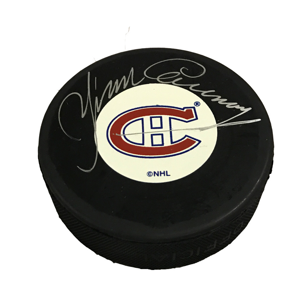 YVAN COURNOYER Signed Montreal Canadiens Puck 