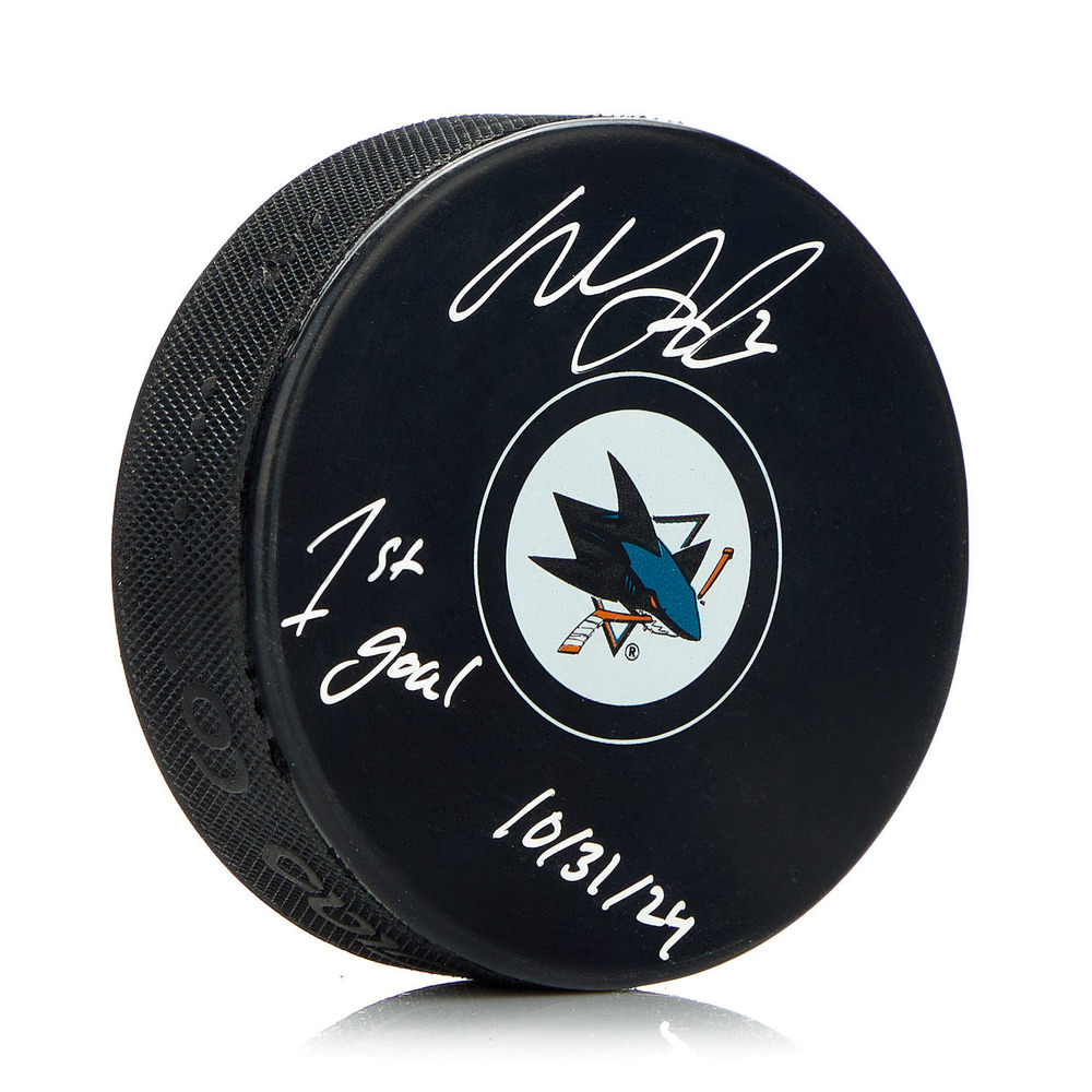 Will Smith San Jose Sharks Signed & Dated 1st NHL Goal Puck