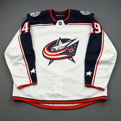 Image of MacInnis, Ryan<br>White Set 1 - 1st NHL Point<br>Columbus Blue Jackets<br>2019-20<br>#49