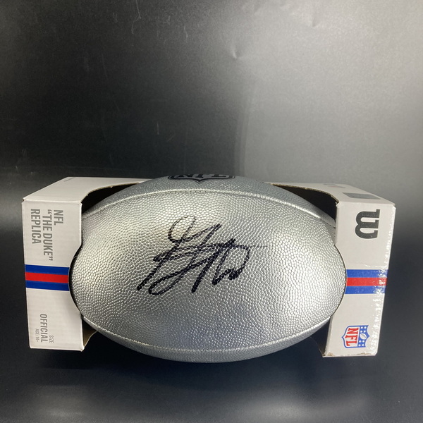 NFL - Chiefs Garrett Nussmeier Signed Silver Composite Football
