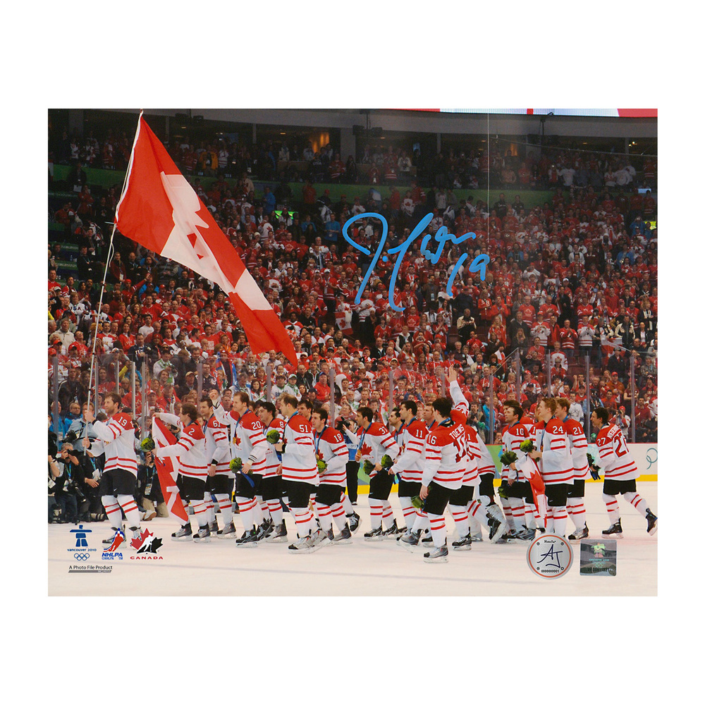 Joe Thornton Autographed Team Canada Olympic Gold Celebration 8x10 Photo