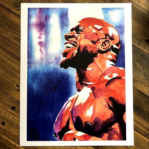 Apollo Crews SIGNED 11 x 14 Rob Schamberger Print (Triumphant)