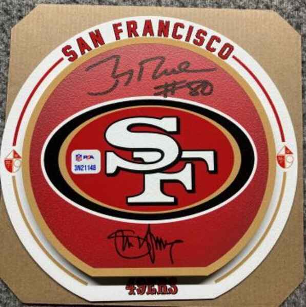NFL - 49ers Multi-Sign 3D Metal Wall Art (8x8) Signed By Jerry Rice and ...