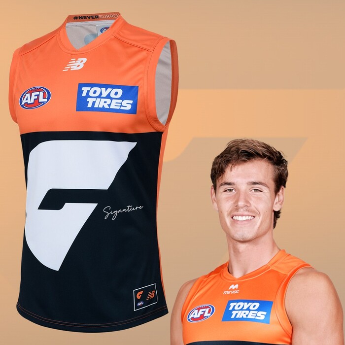 Photo of Aaron Cadman #5 GWS GIANTS 2025 Home Player Guernsey