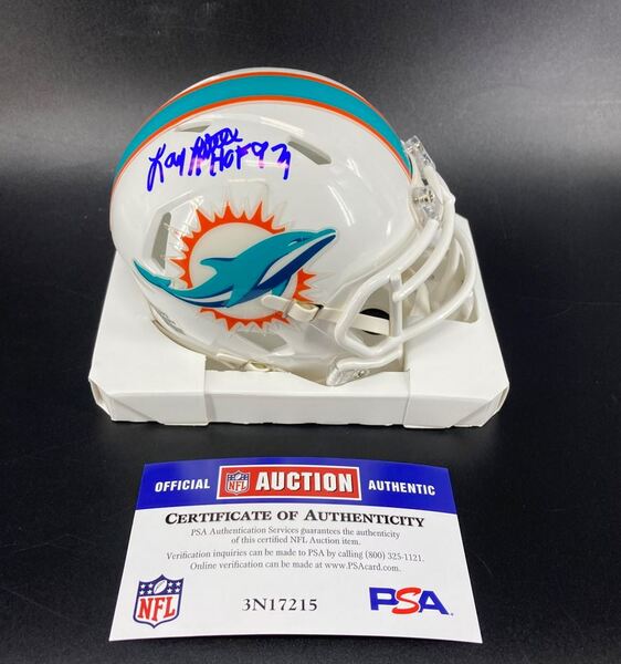HOF - Dolphins Larry Little Signed Mini Helmet