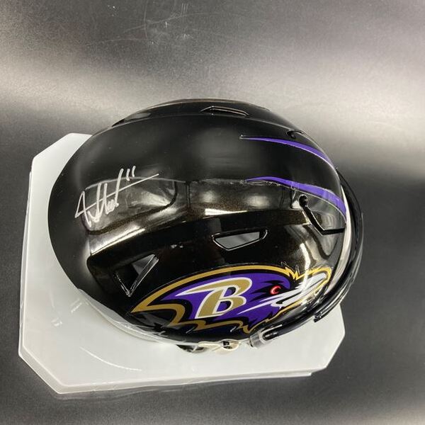 NFL - Ravens Jordan Stout Signed Mid Size Helmet