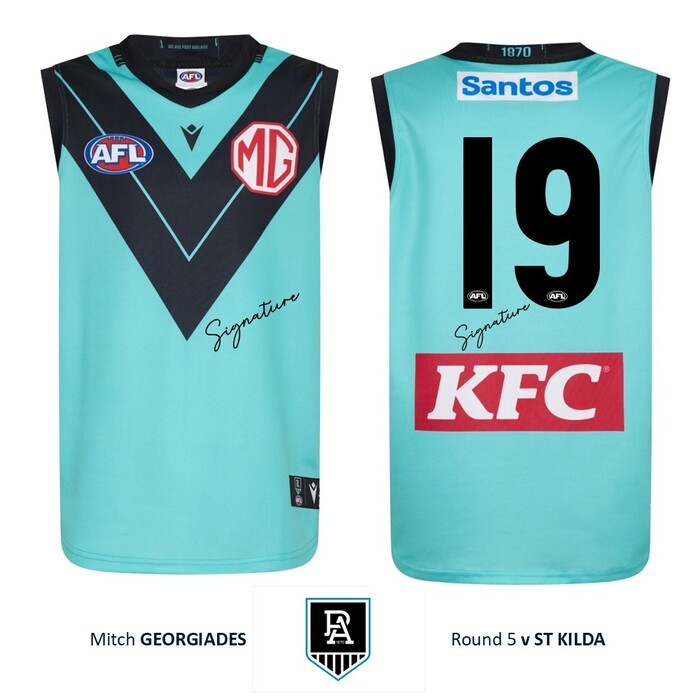 Photo of Mitch Georgiades #19 Port Adelaide 2026 Gather Round Guernsey