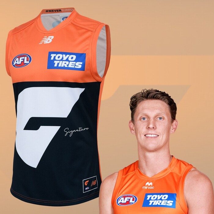 Photo of Lachie Whitfield #6 GWS GIANTS 2025 Home Player Guernsey