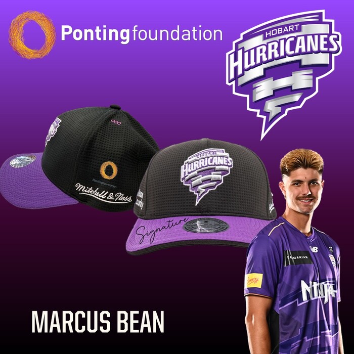 Photo of Marcus Bean Hobart Hurricanes 25/26 Ponting Foundation Match-Worn Cap
