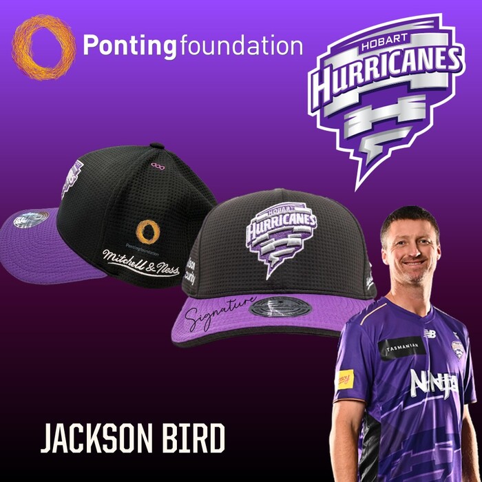 Photo of Jackson Bird Hobart Hurricanes 25/26 Ponting Foundation Match-Worn Cap