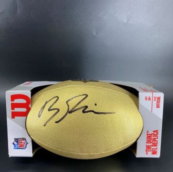 NFL - Chargers Brenden Rice Signed Gold Composite Football