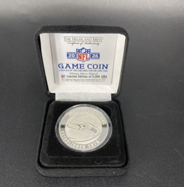 Seahawks Silver Plated Flip Coin 