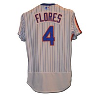Wilmer Flores #4 - Game Used 1986 Throwback Uniform - Mets vs