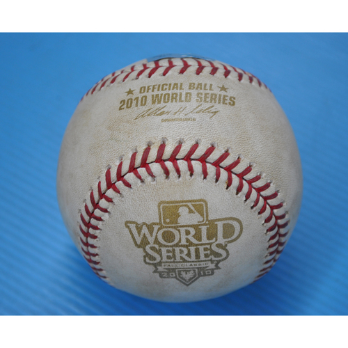 Game-Used Baseball - 2010 World Series - Game 4 - Pitcher: Madison Bumgarner, Batter - Jeff Francoeur - Pitch in the Dirt - 8th Inning