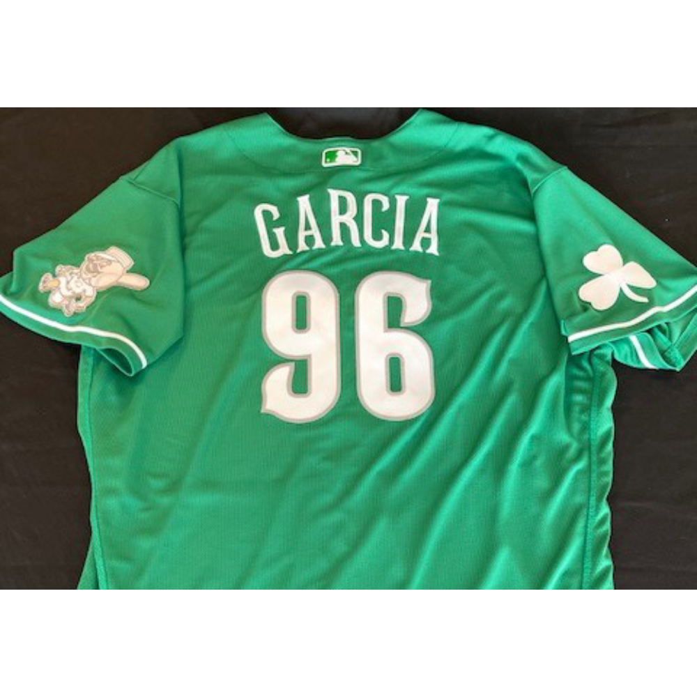 Garcia TeamIssued Jersey 2021 St. Patrick's Day Game Size 50 Cincinnati Reds Auctions