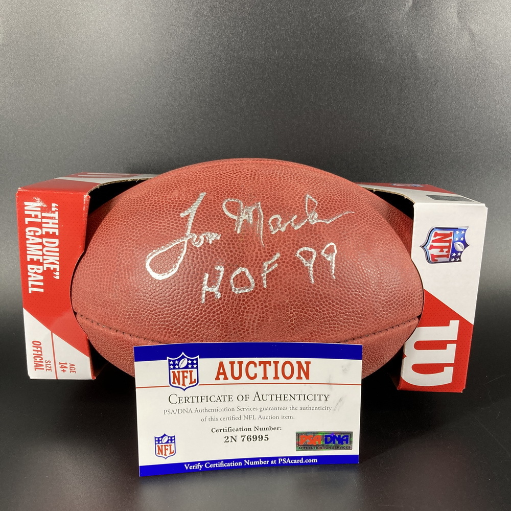 NFL Auction | HOF - Rams Tom Mack Signed Authentic Football with NFL Auction | HOF - Rams Tom Mack Signed Authentic Football with