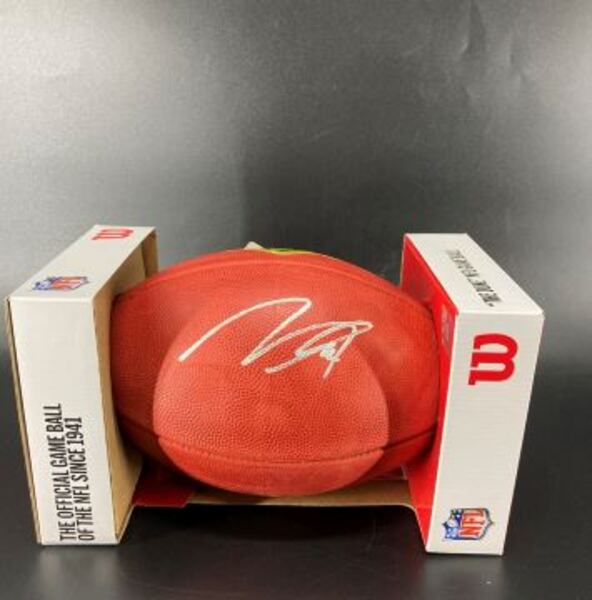 NFL - Eagles Makai Lemon Signed Authentic Football with Draft Logo