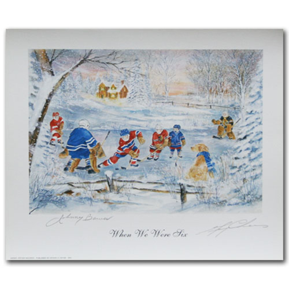 Johnny Bower & Gerry Cheevers Autographed 10X12 Art Print - 