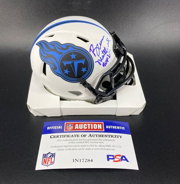 HOF - Titans Bruce Matthews Signed Mini Helmet
