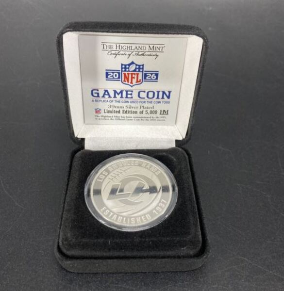Rams Silver Plated Flip Coin 