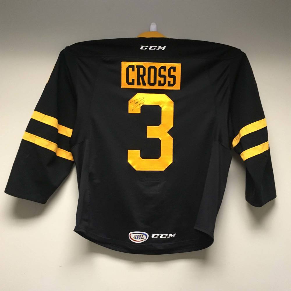 AHL Authentic Providence Bruins Captain's Jersey Worn and Signed by 3 Tommy Cross