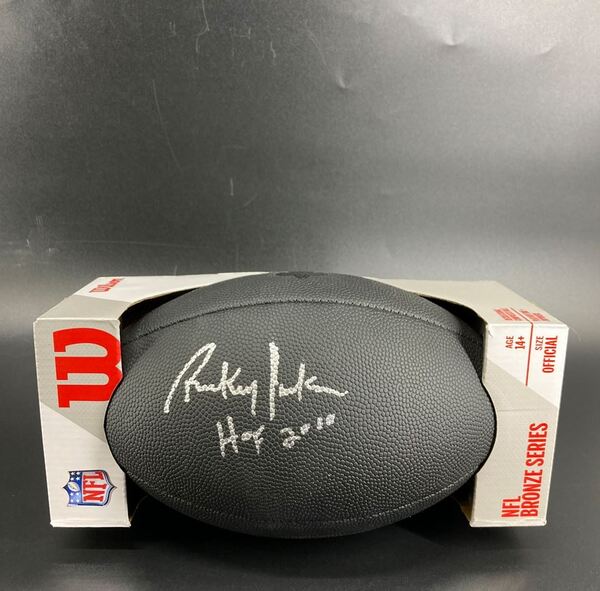 HOF - Saints Rickey Jackson Signed Black Metalic Football