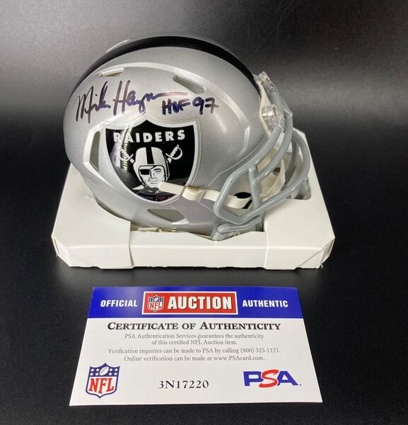 HOF - Raiders Mike Haynes Signed Mini Helmet