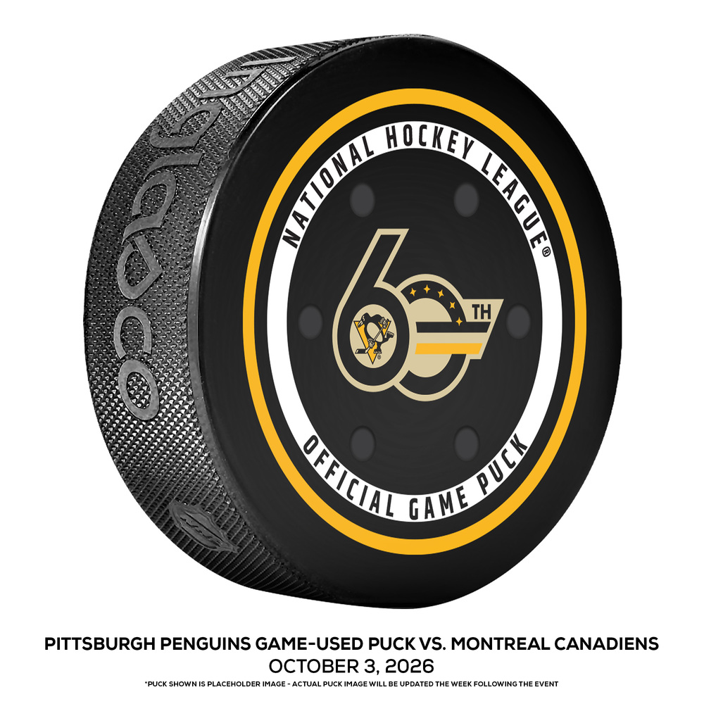 Pittsburgh Penguins Game-Used Puck vs. Montreal Canadiens on October 3, 2026