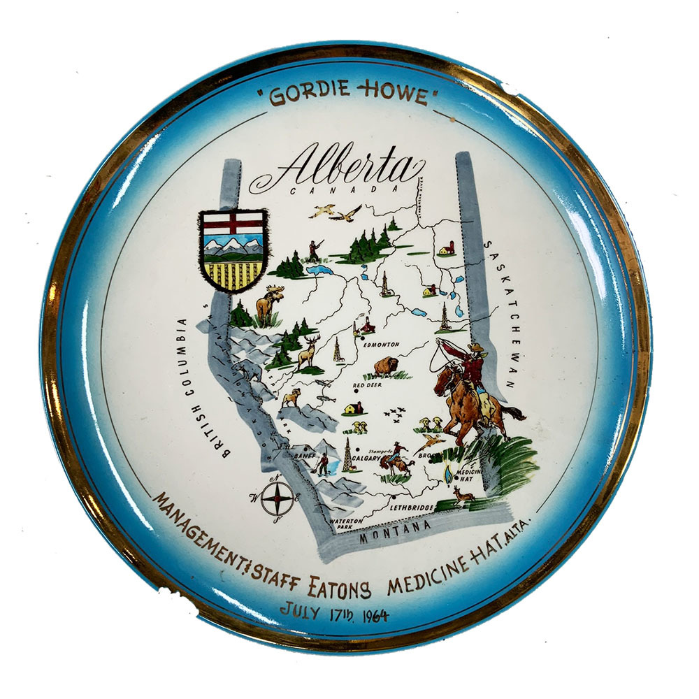 Gordie Howe Personalized Plate Medicine Hat Eaton's 1964 NHL Auctions