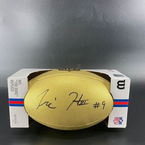 NFL - Chargers Tre Harris Signed Gold Composite Football