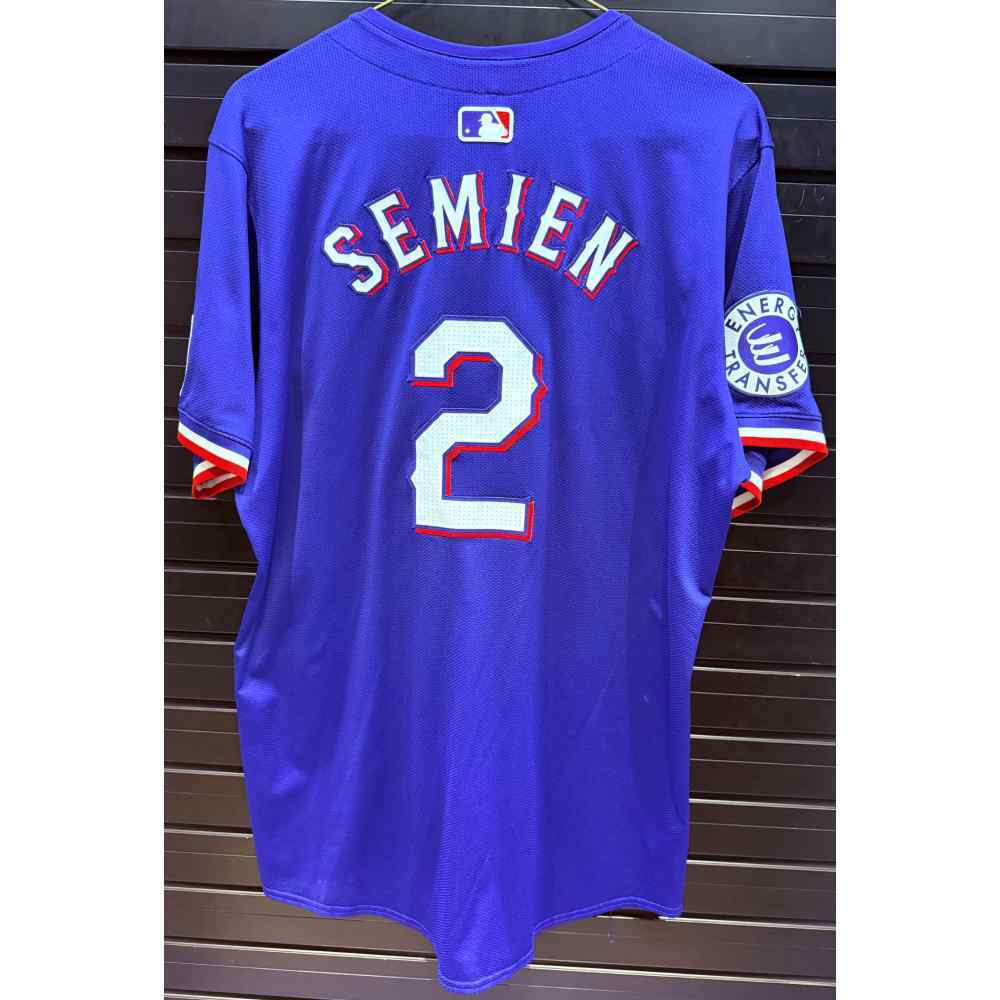 Marcus Semien #2 Texas Rangers Game-Used 2024 Blue Alternate