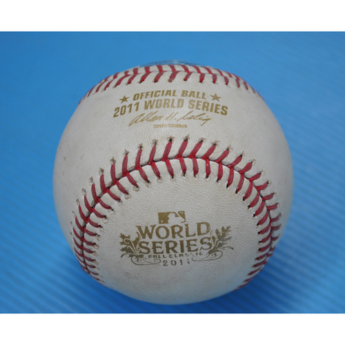 Game-Used Baseball - 2011 World Series - Game 4 - Pitcher: Derek Holland, Batter: David Freese - Grounds into Double Play - 5th Inning