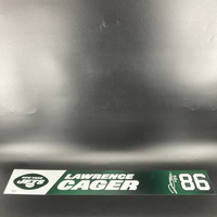 Jets - Lawrence Cager Signed Locker Name Plate