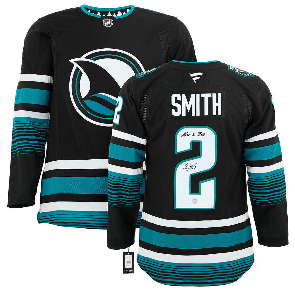 Will Smith Signed San Jose Sharks Black Fanatics Jersey with Men in Black Note