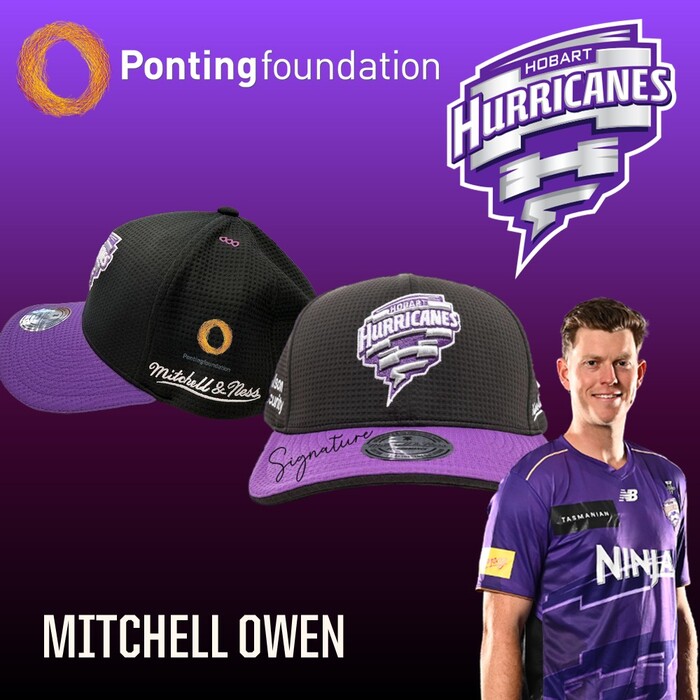 Photo of Mitch Owen Hobart Hurricanes 25/26 Ponting Foundation Match-Worn Cap