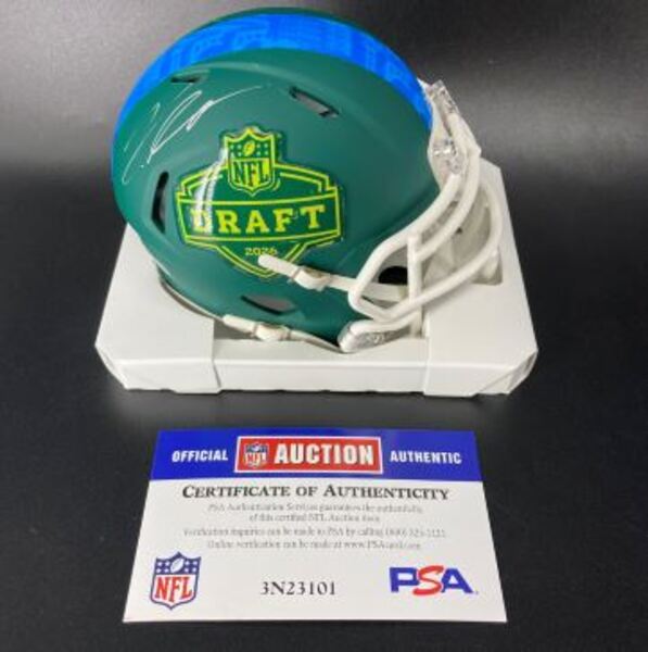 NFL - Cardinals Jeremiyah Love Signed NFL Draft Mini Helmet