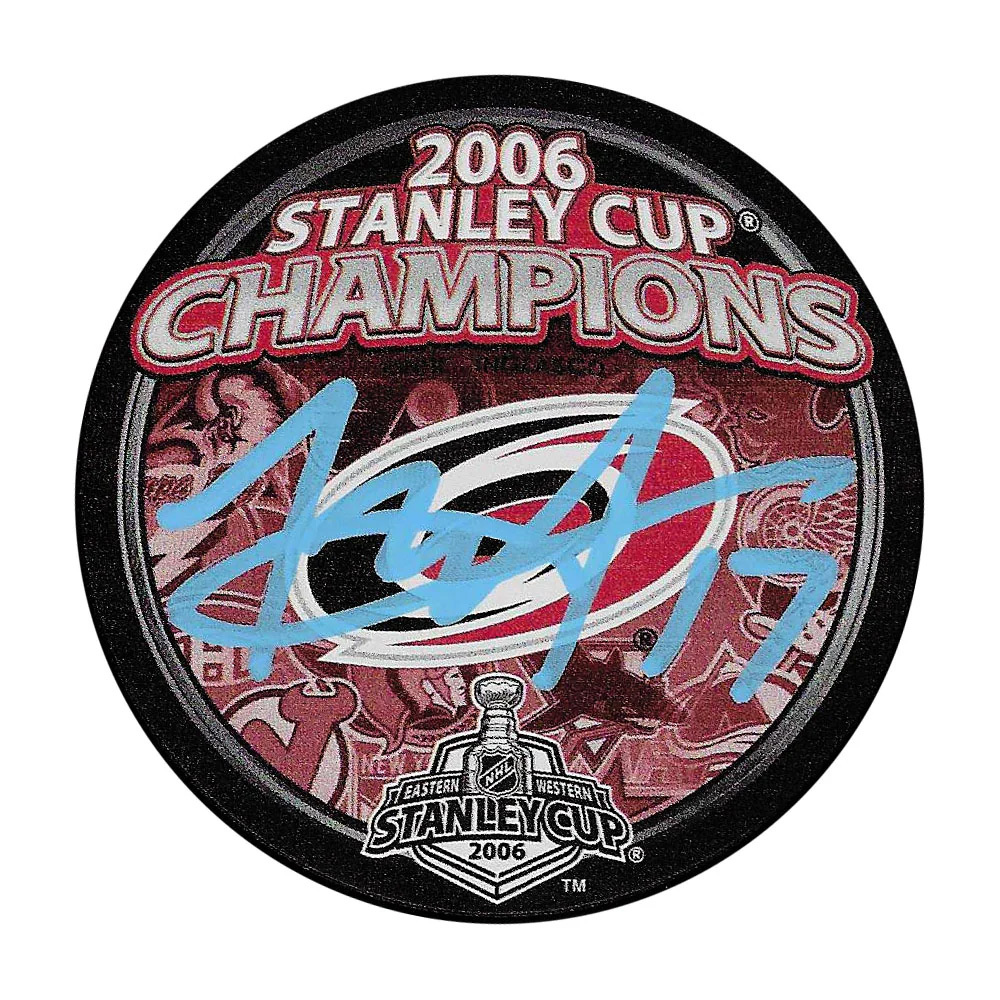 Rod Brind'Amour Autographed Carolina Hurricanes 2006 Stanley Cup Champions Puck