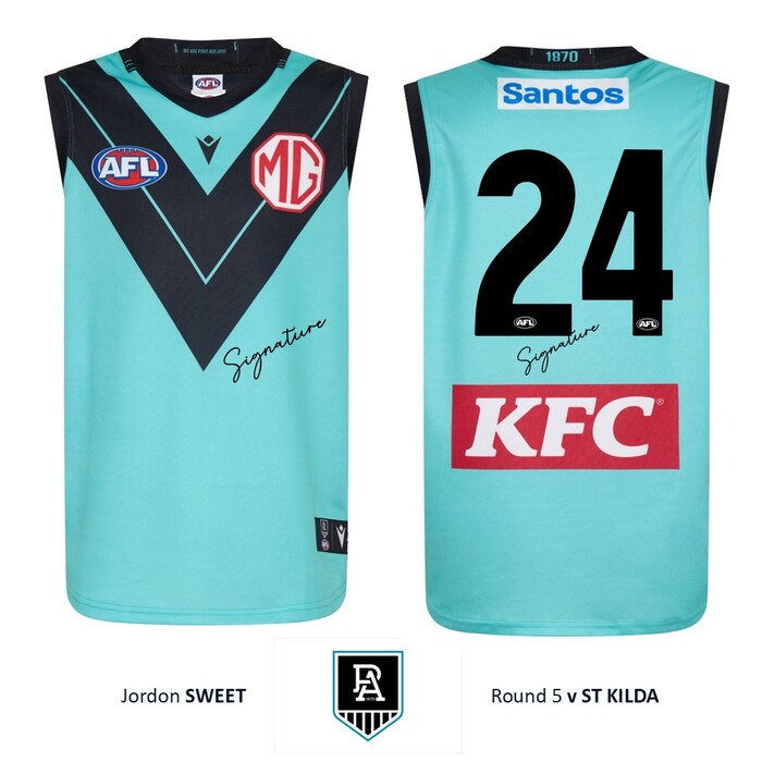 Photo of Jordon Sweet #24 Port Adelaide 2026 Gather Round Guernsey