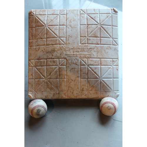 Photo of Game-Used 1st Base & Two Baseballs: Jose Altuve 1,347th Career Hit, Carlos Correa 464th Career Hit and Josh Reddick 867th Career Hit (Innings 6-9 - HOU at KC - 6/15/18)