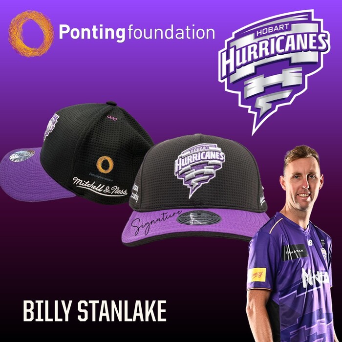 Photo of Billy Stanlake Hobart Hurricanes 25/26 Ponting Foundation Match-Worn Cap