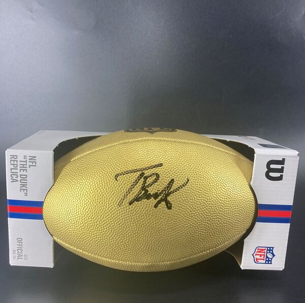 NFL - Cowboys Tyler Booker Signed Gold Composite Football