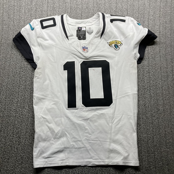 London Games - Jaguars Mac Jones Game Used Jersey (10/13/24) Size 44 wit...