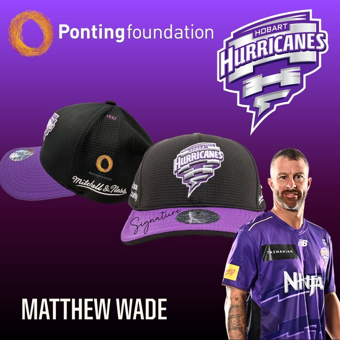 Photo of Matthew Wade Hobart Hurricanes 25/26 Ponting Foundation Match-Worn Cap