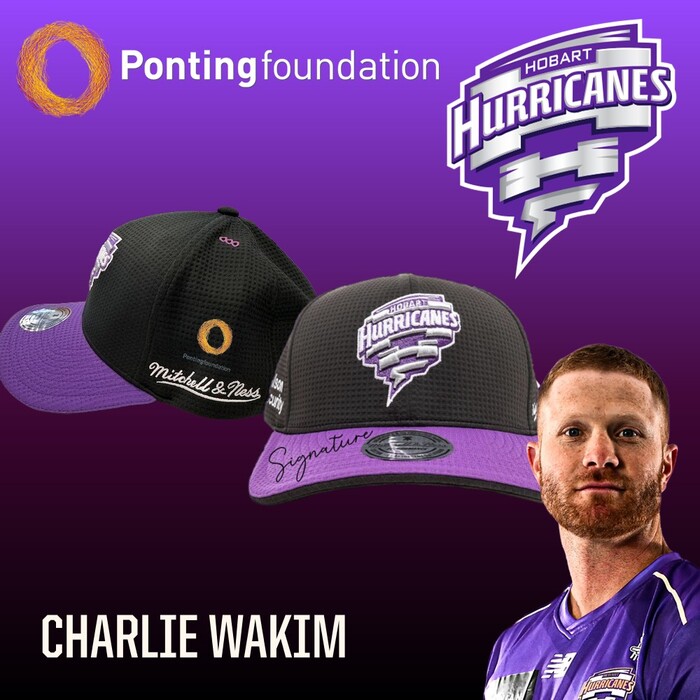 Photo of Charlie Wakim Hobart Hurricanes 25/26 Ponting Foundation Match-Worn Cap