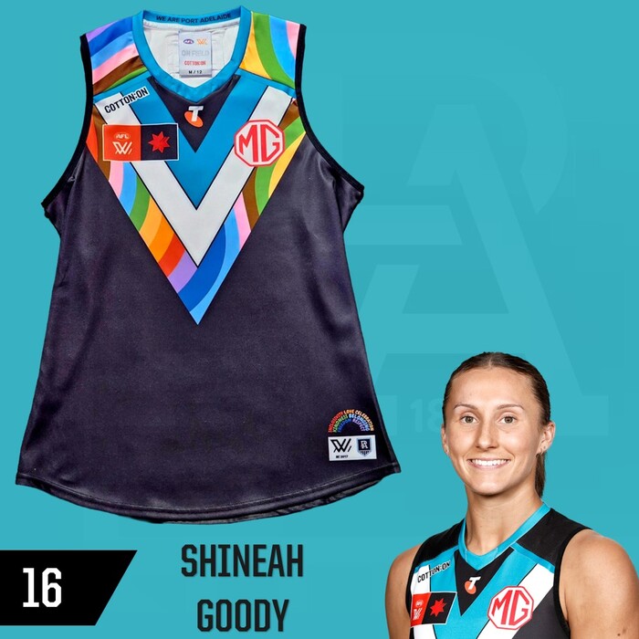 Photo of Shineah Goody #16 Port Adelaide 2025 Pride Match-Worn Guernsey