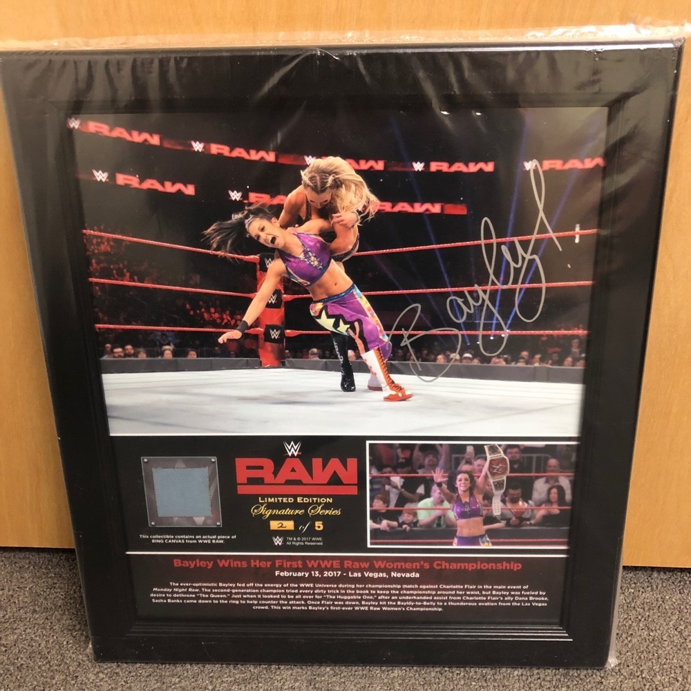 Bayley SIGNED RAW Signature Series Ring Canvas Plaque (2 of 5) WWE