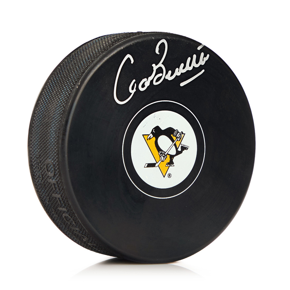 Pat Boutette Autographed Pittsburgh Penguins Hockey Puck