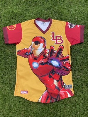 #10 Pitching Coach Casey Weathers - Marvel's Defenders of the Diamond Iron Man Jersey
